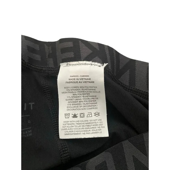Nike Pro Dri Fit Black Elastic Waist Capri Activewear Leggings Size Large - Picture 4 of 8